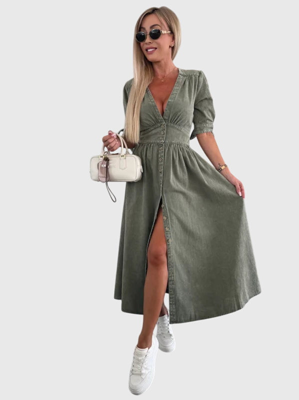 Annamarie | Elegant Denim Midi Dress