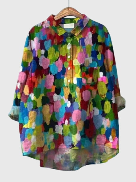 Winona | Floral Print Collared Button-Up Blouse