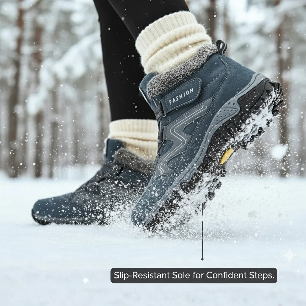 Hilda | Fleece-Lined Faux Fur Boots with Strap