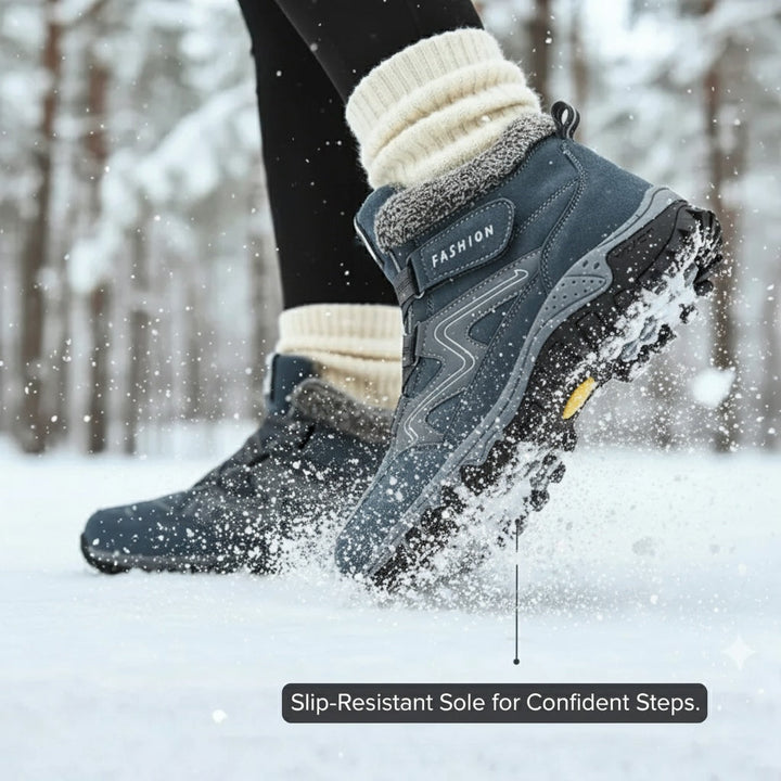Hilda | Fleece-Lined Faux Fur Boots with Strap