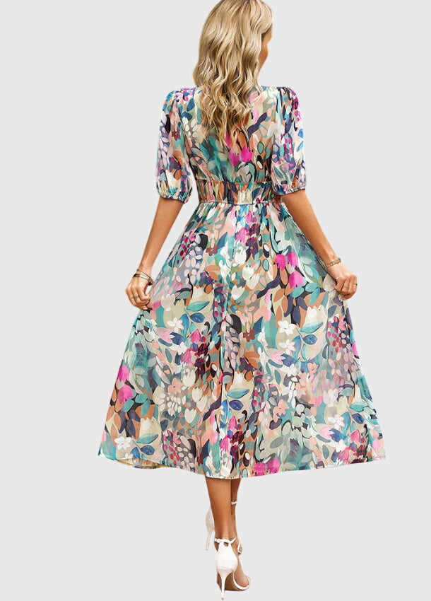 Bellina | Floral Empire Waist Midi Dress