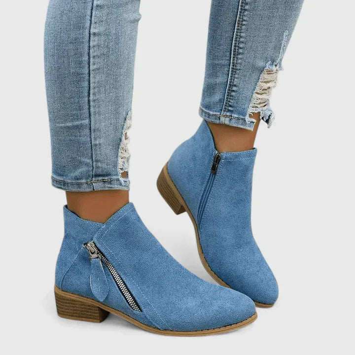 Gina | Side-Zip Block Heel Chelsea Boots