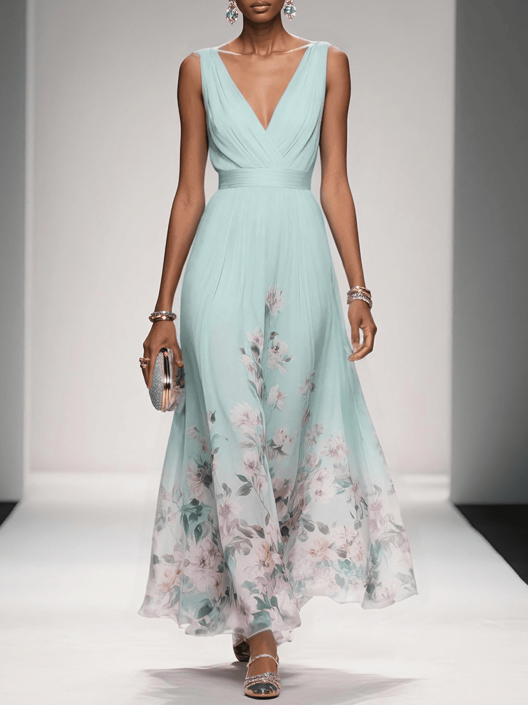 Alecia | Floral Print Midi Dress