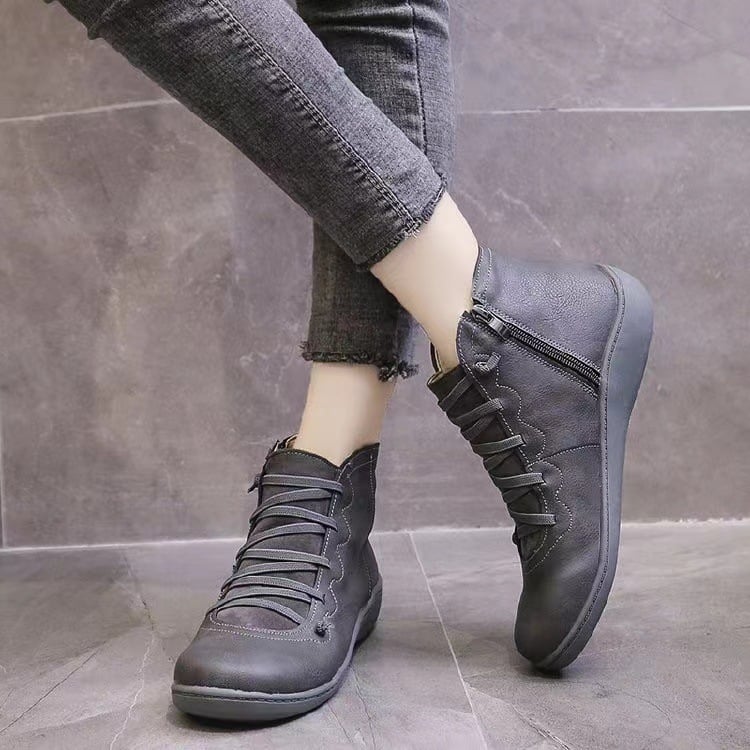 Camila | Lace-Up Ankle Boots Zipper
