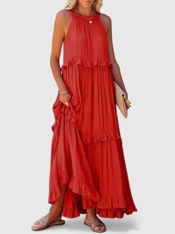 Lyric | Sleeveless Tiered Ruffle Maxi Dress