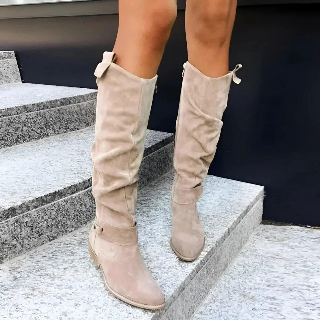 Rosemarie | Slouchy Knee High Boots with Side Zip