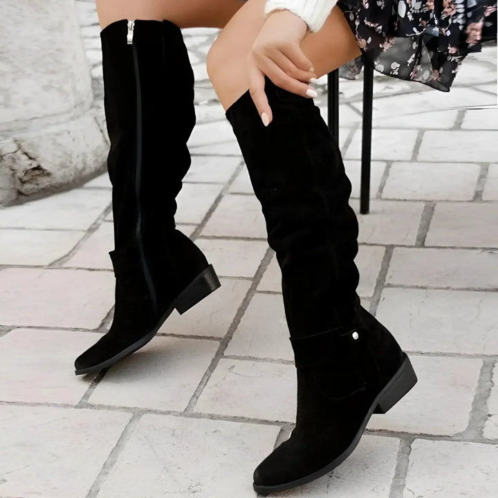 Rosemarie | Slouchy Knee High Boots with Side Zip
