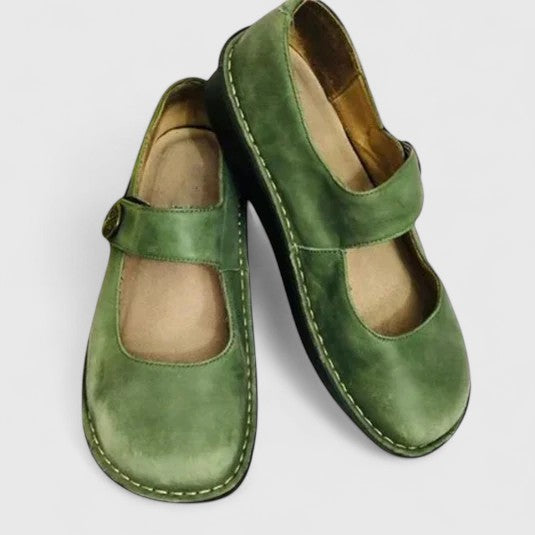 Angeline | Contrast Stitch Mary Jane Flats