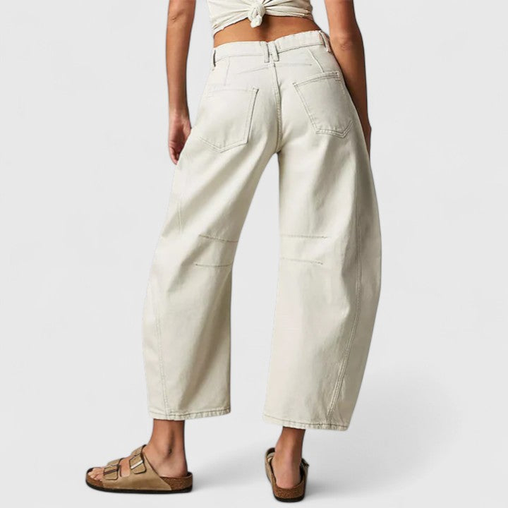 Betsy | Wide Leg Barrel Jeans with Pockets