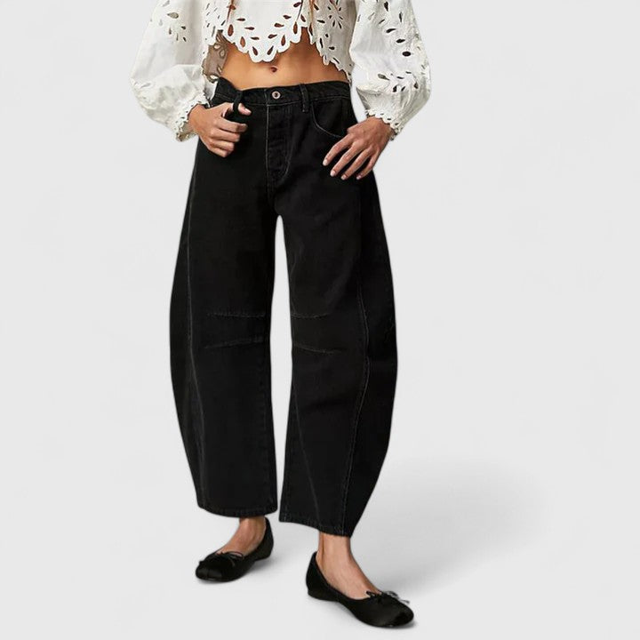Betsy | Wide Leg Barrel Jeans with Pockets