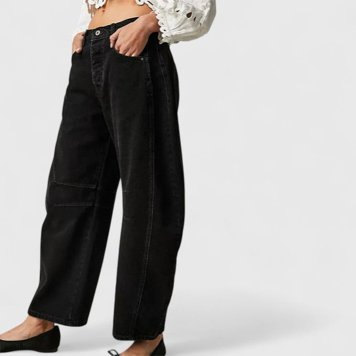 Betsy | Wide Leg Barrel Jeans with Pockets