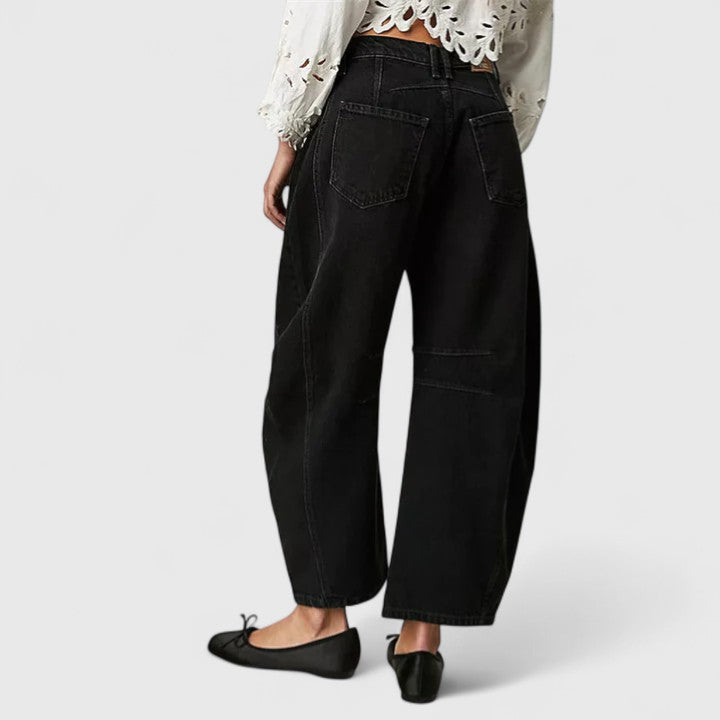 Betsy | Wide Leg Barrel Jeans with Pockets