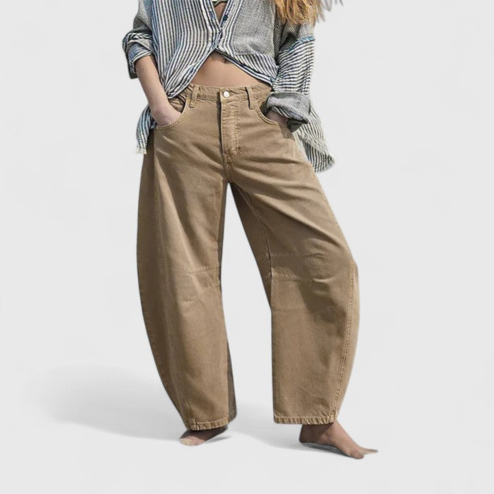 Betsy | Wide Leg Barrel Jeans with Pockets
