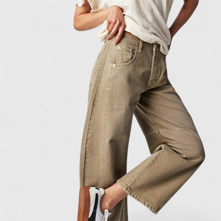 Betsy | Wide Leg Barrel Jeans with Pockets