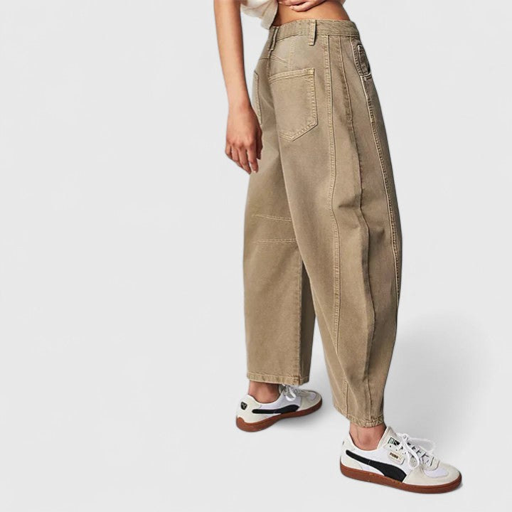 Betsy | Wide Leg Barrel Jeans with Pockets