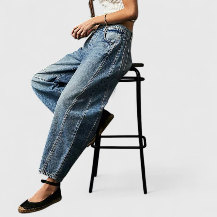 Betsy | Wide Leg Barrel Jeans with Pockets