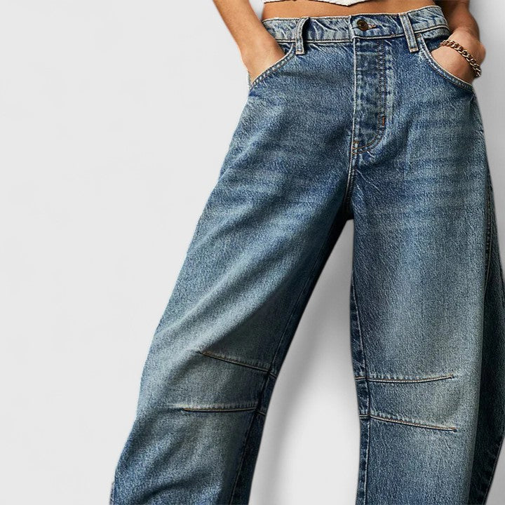 Betsy | Wide Leg Barrel Jeans with Pockets