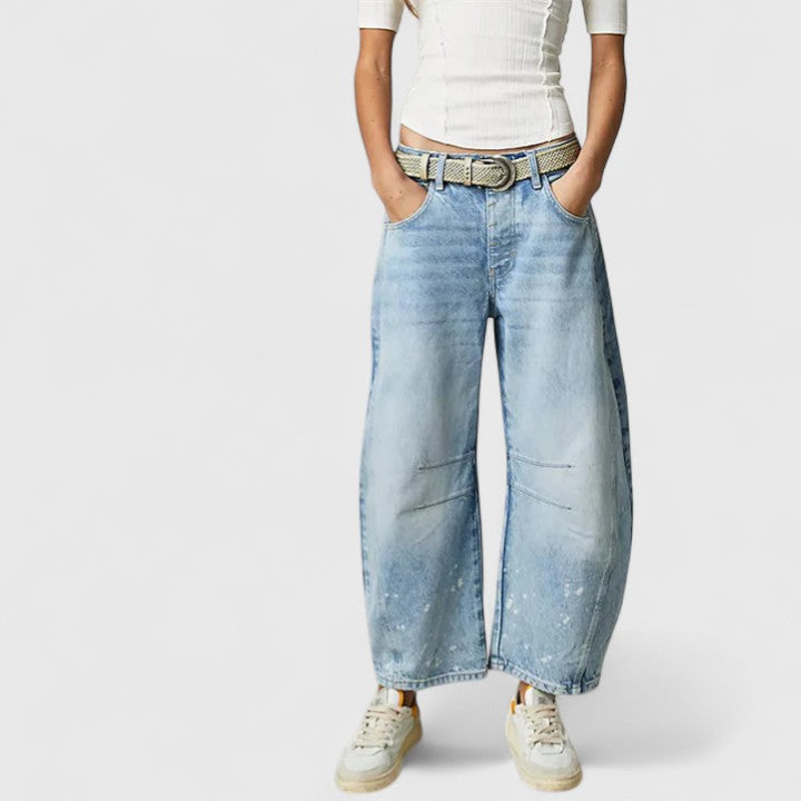Betsy | Wide Leg Barrel Jeans with Pockets