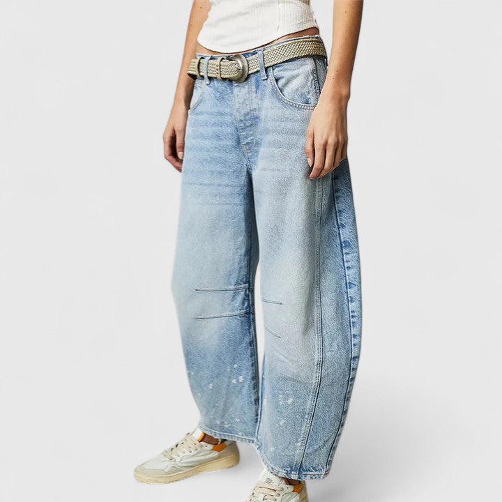 Betsy | Wide Leg Barrel Jeans with Pockets