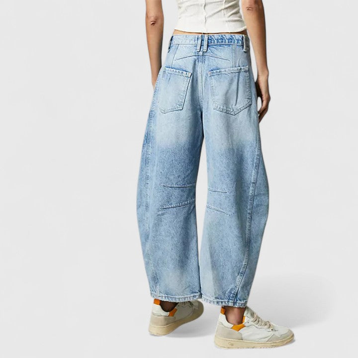 Betsy | Wide Leg Barrel Jeans with Pockets