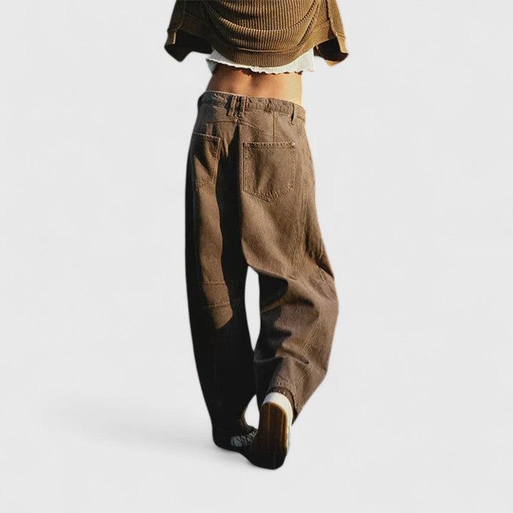 Betsy | Wide Leg Barrel Jeans with Pockets