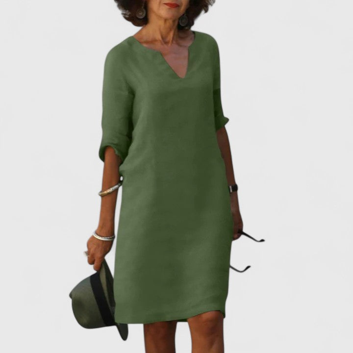 Soraya | Comfortable V-Neck Midi Dress