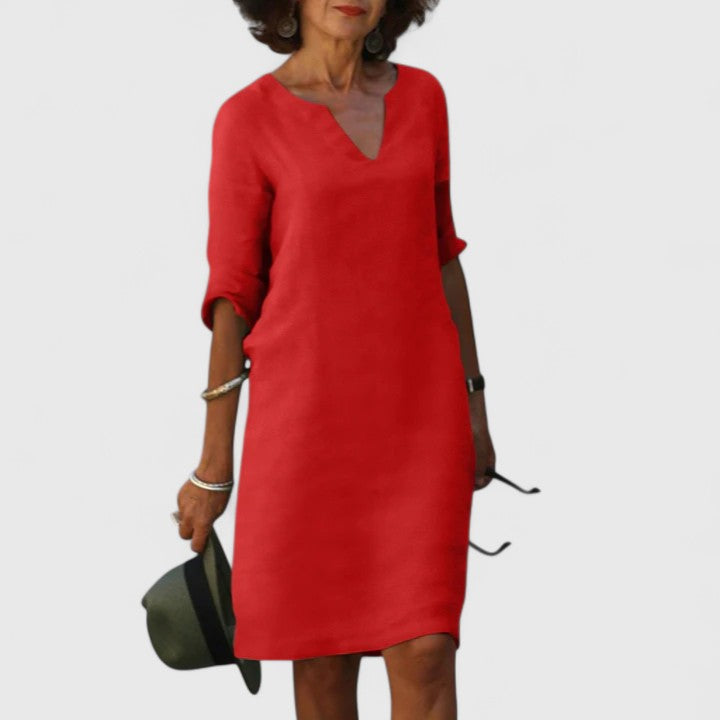 Soraya | Comfortable V-Neck Midi Dress