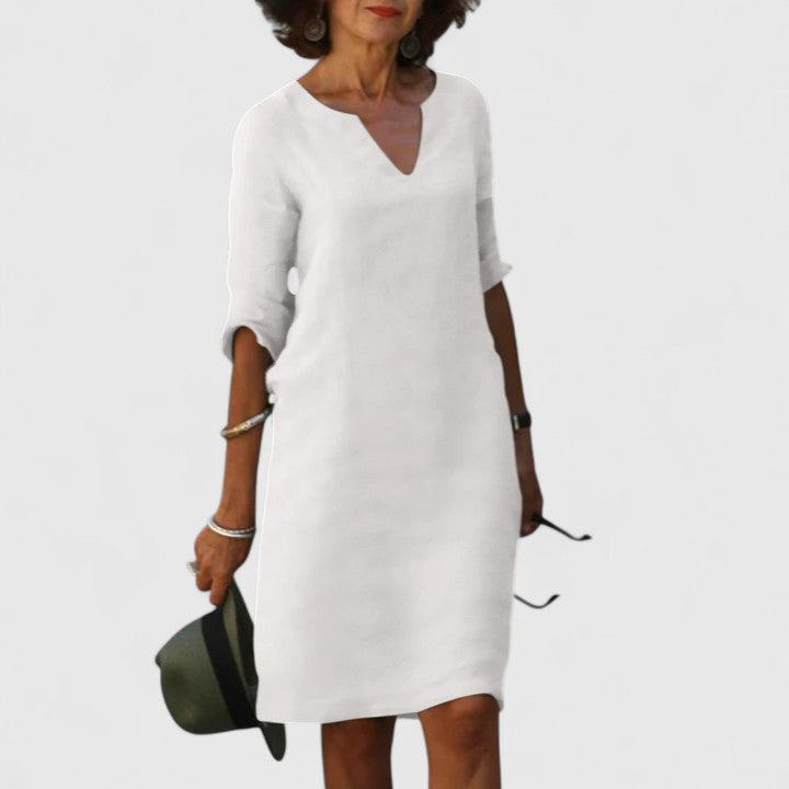 Soraya | Comfortable V-Neck Midi Dress