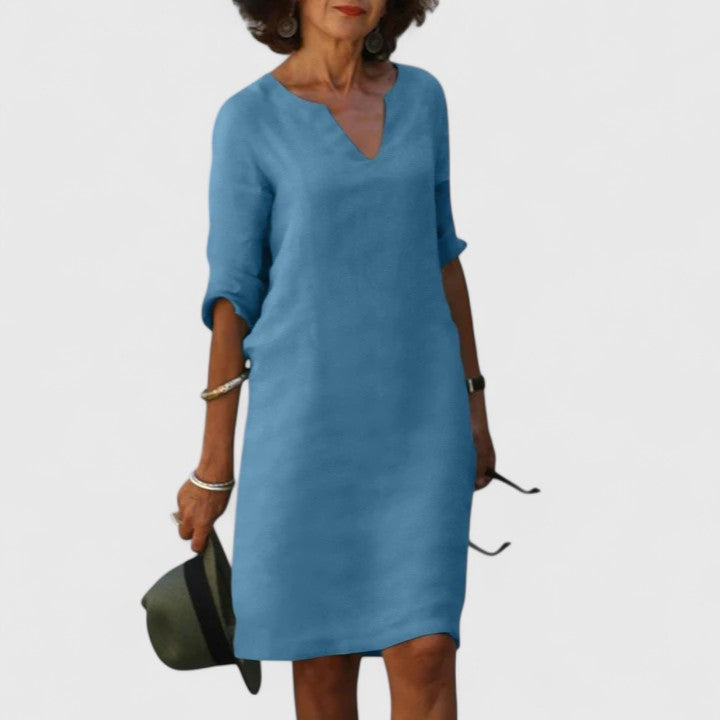 Soraya | Comfortable V-Neck Midi Dress