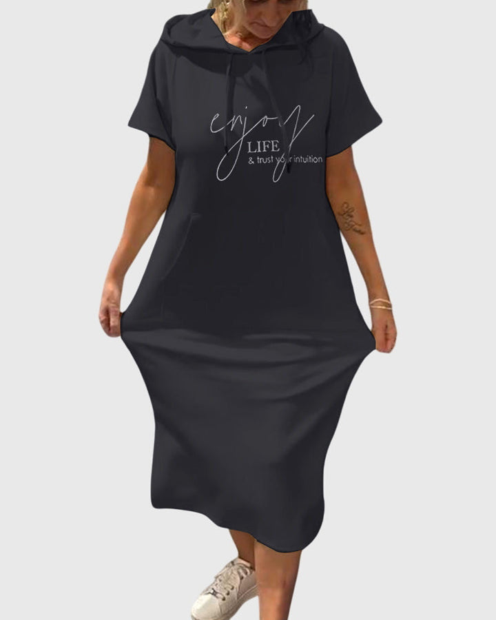 Audreen | Casual Hooded Midi Dress
