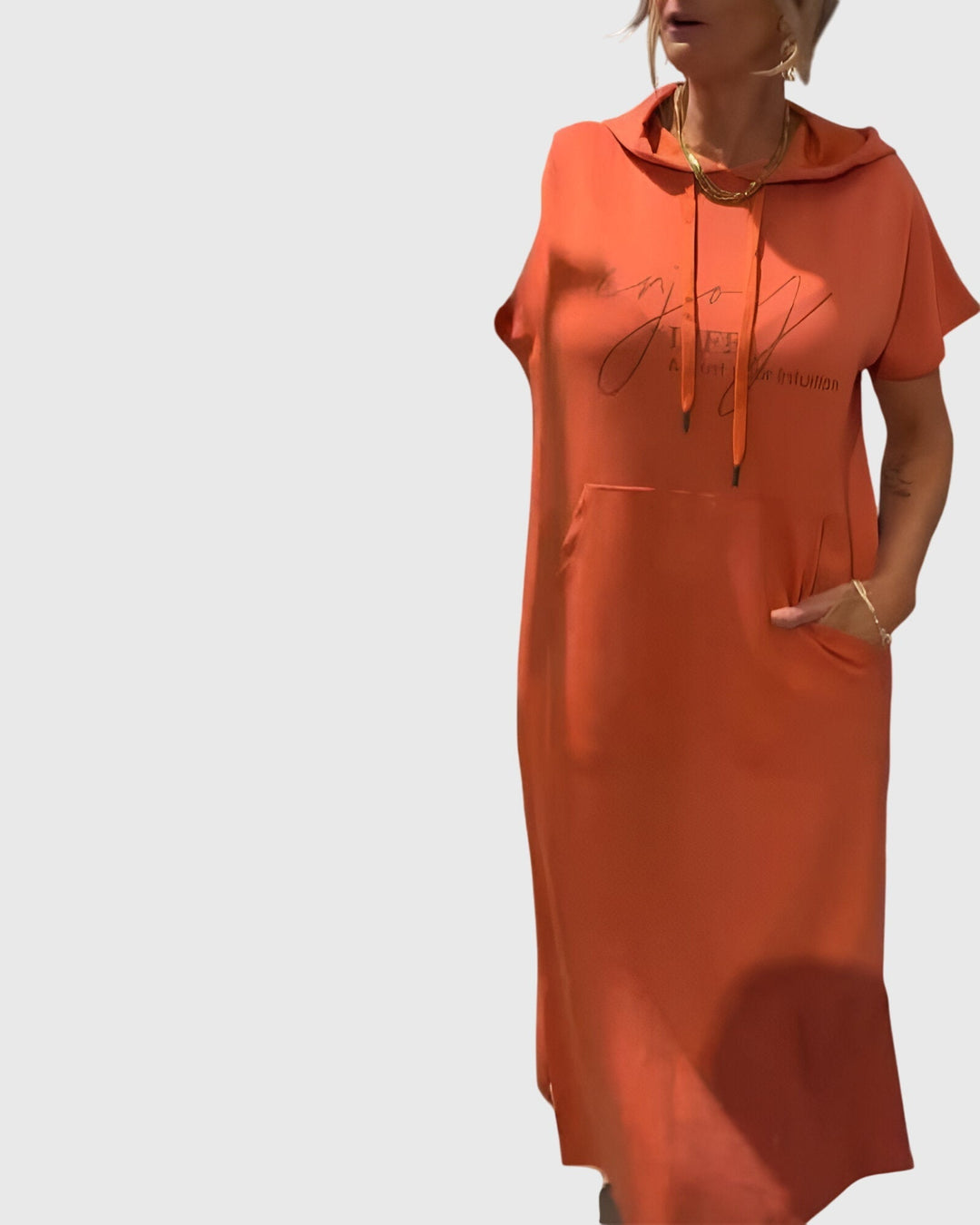 Audreen | Casual Hooded Midi Dress