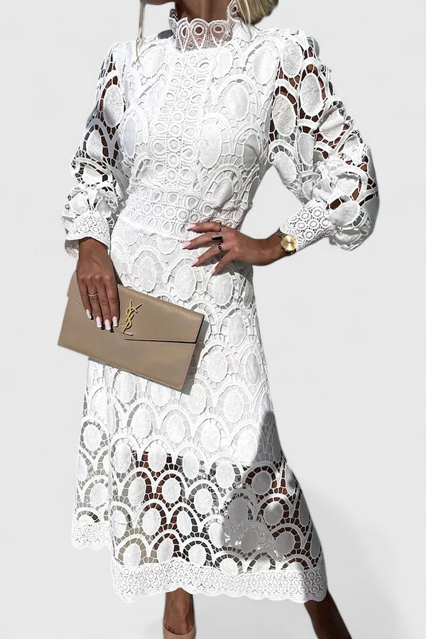 Theodosia | Lace Maxi Dress with High Neck