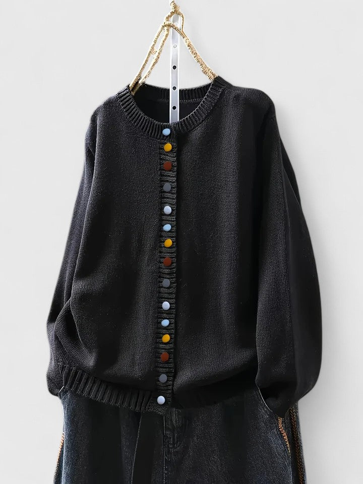 Ada | Button-Up Knit Cardigan with Long Sleeves