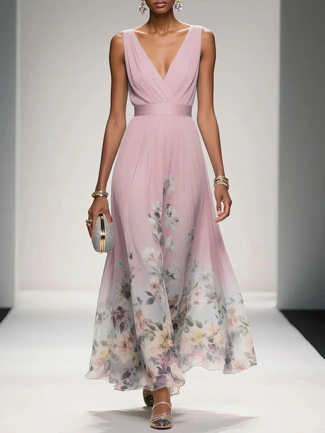 Alecia | Floral Print Midi Dress