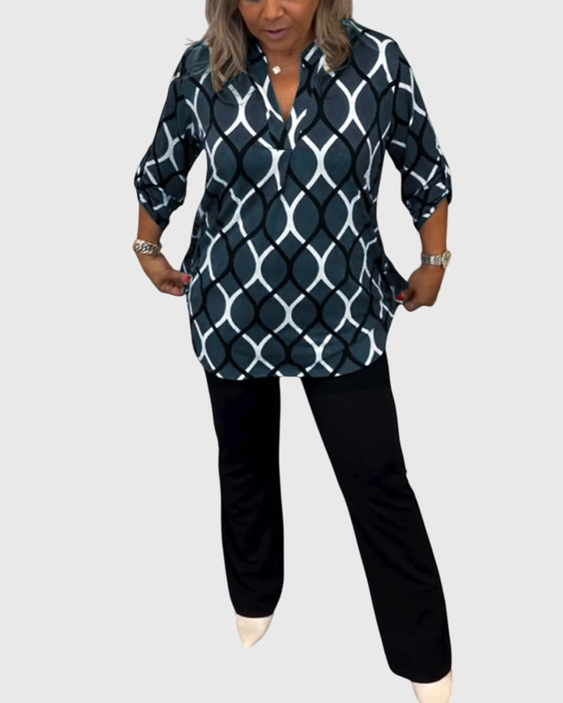 Beverly | Casual Geometric Blouse