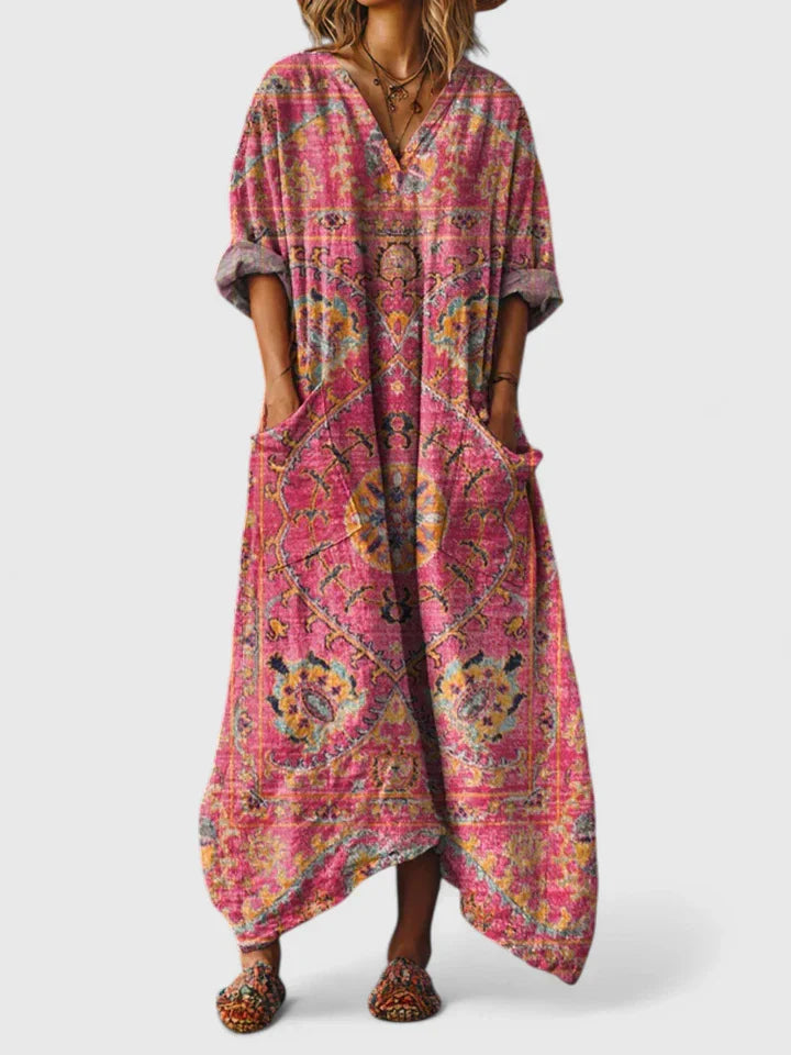 Bellatrixandrina | Bohemian Print Maxi Dress with Pockets