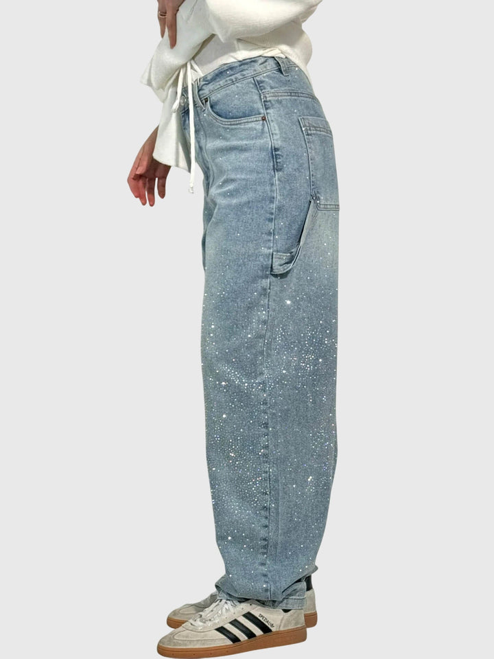 Vanda | Embellished Wide Leg Jeans with Sparkle