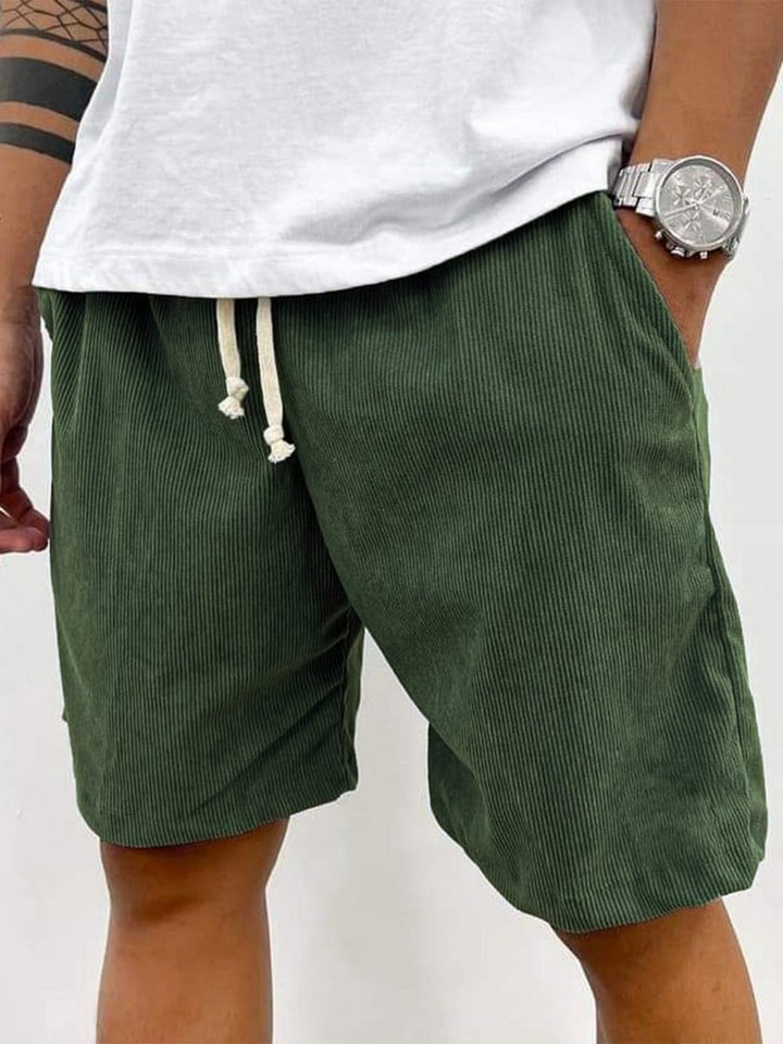 Brady | Striped Drawstring Knee Shorts
