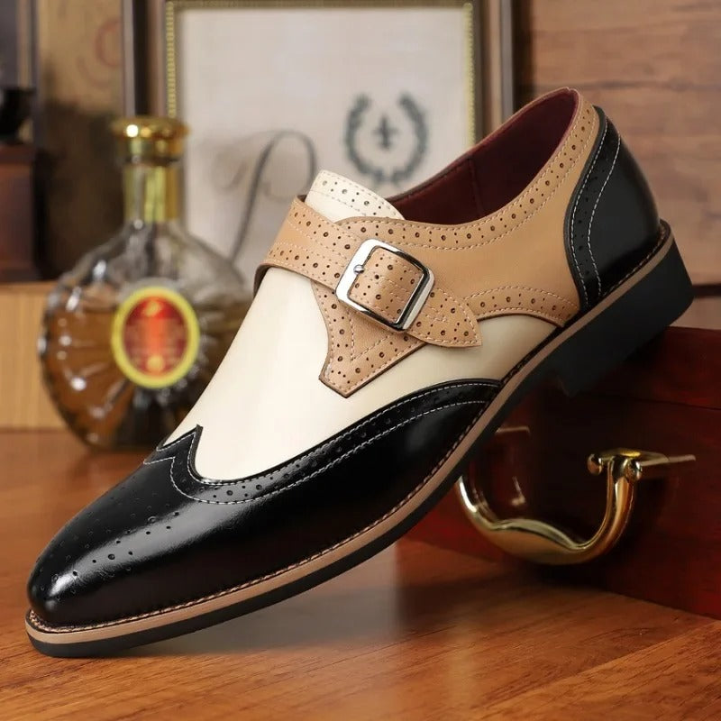 Colton | Two-Tone Monk Strap Shoes