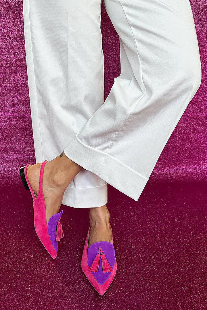 Renee | Pointed Tassel Slingback Flats