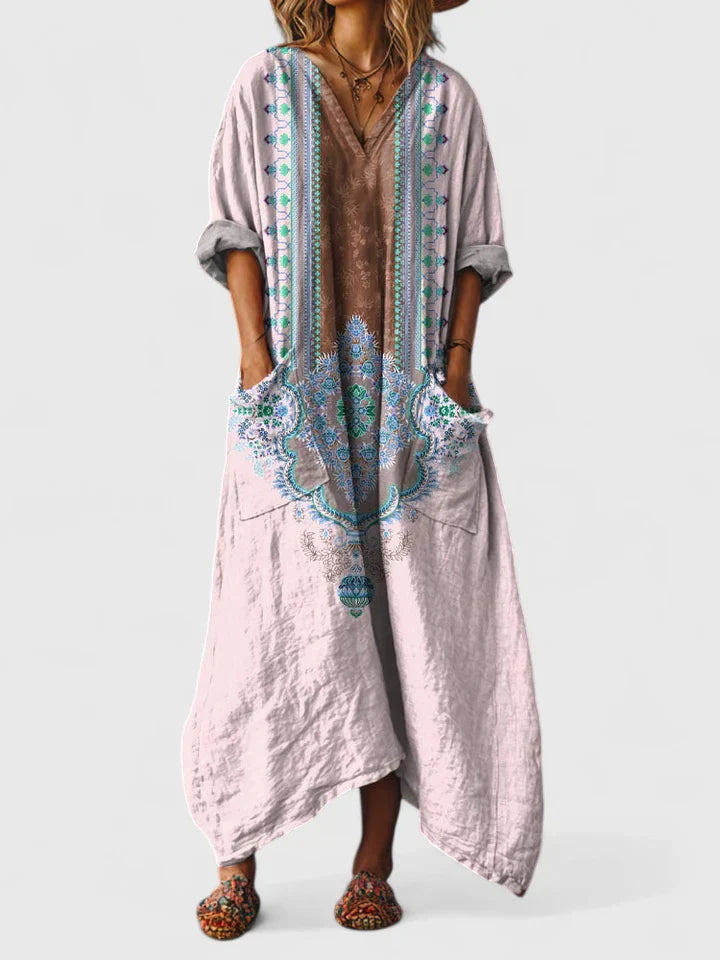Bellatrixandrina | Bohemian Print Maxi Dress with Pockets