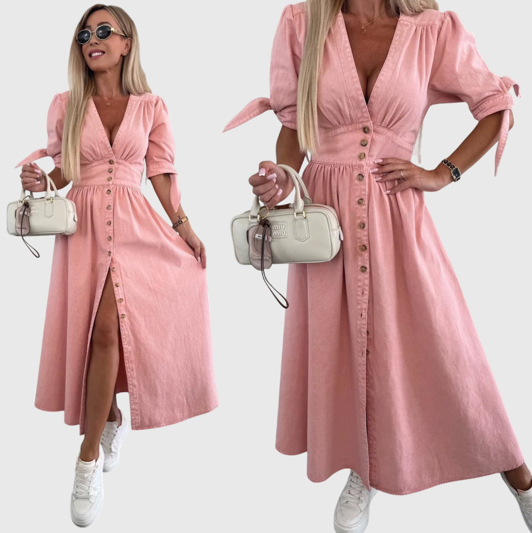 Annamarie | Elegant Denim Midi Dress