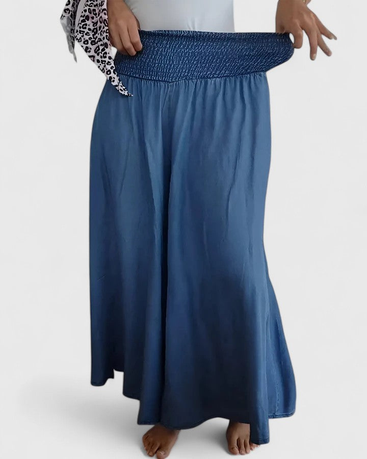 Erin | Smocked Waist Wide Leg Palazzo Pants