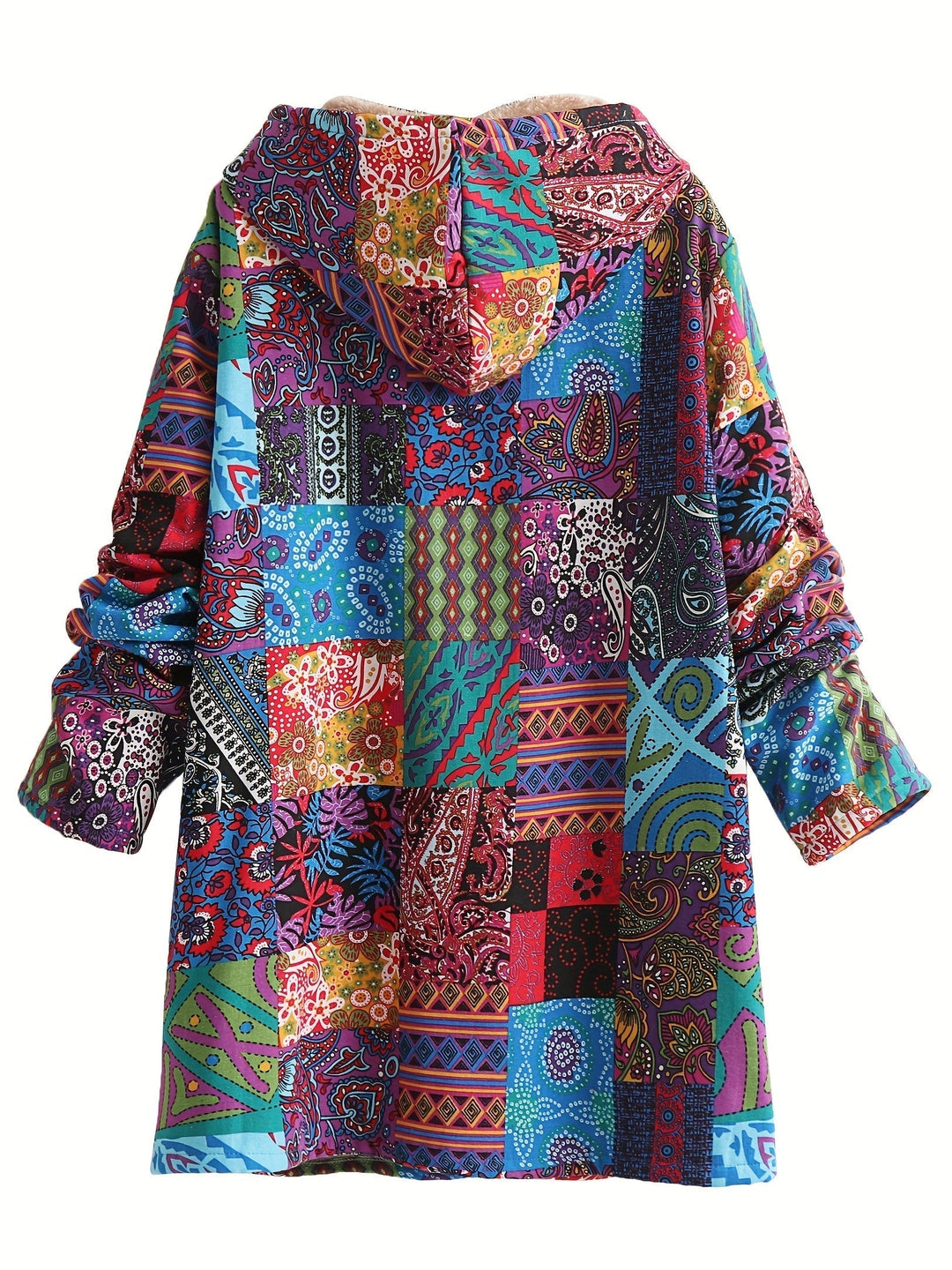 Estella | Patchwork Hooded Fleece Winter Coat
