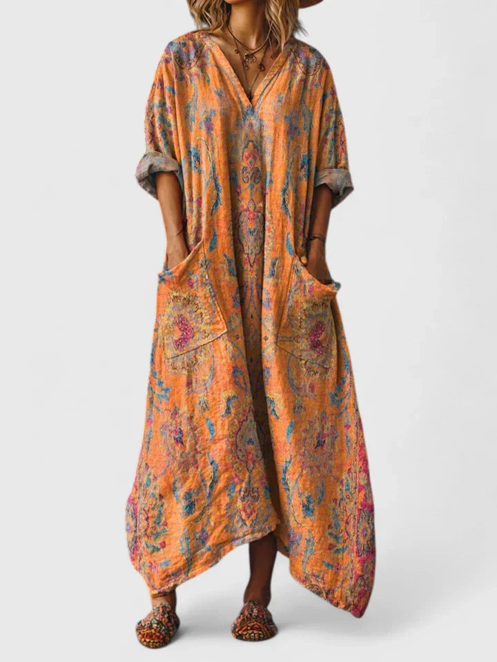 Bellatrixandrina | Bohemian Print Maxi Dress with Pockets