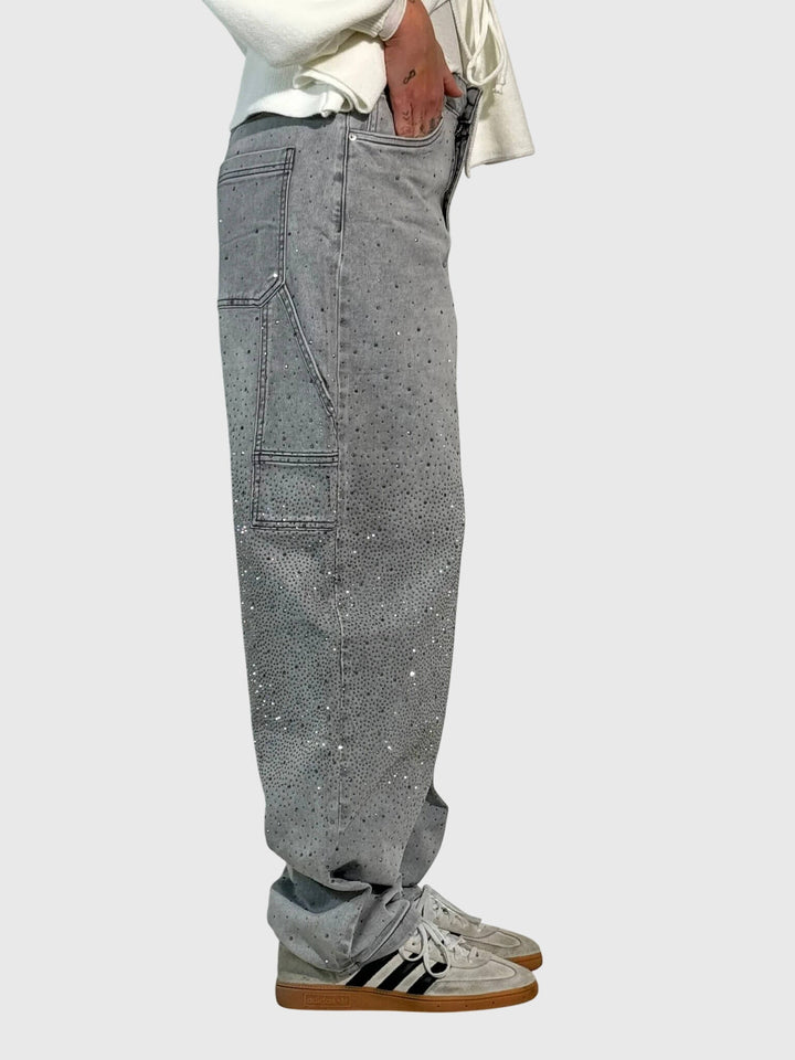 Vanda | Embellished Wide Leg Jeans with Sparkle