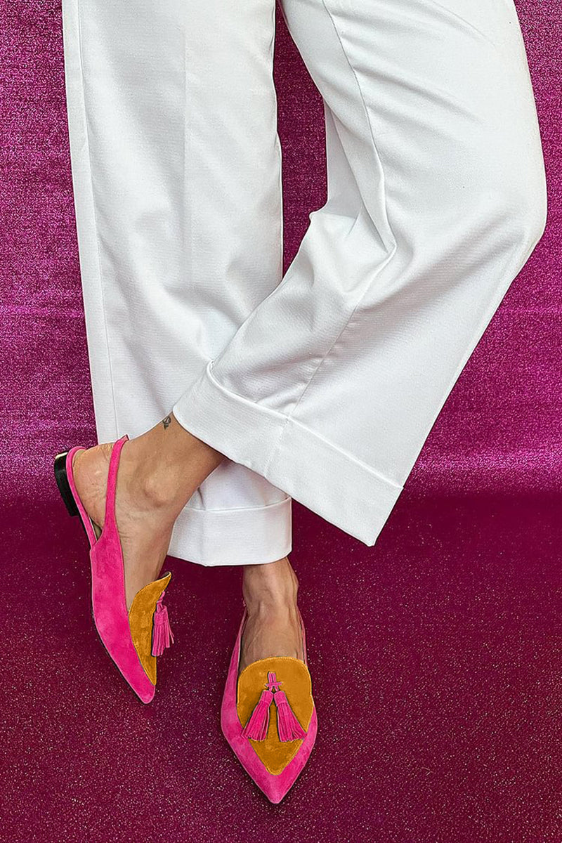 Renee | Pointed Tassel Slingback Flats