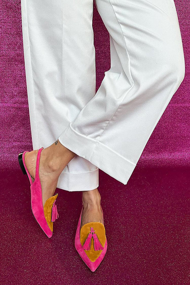 Renee | Pointed Tassel Slingback Flats