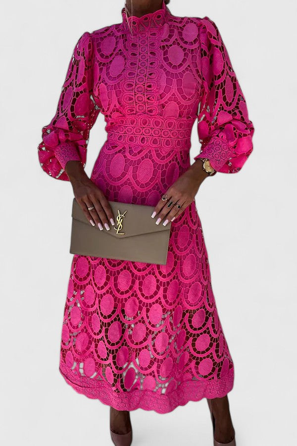 Theodosia | Lace Maxi Dress with High Neck