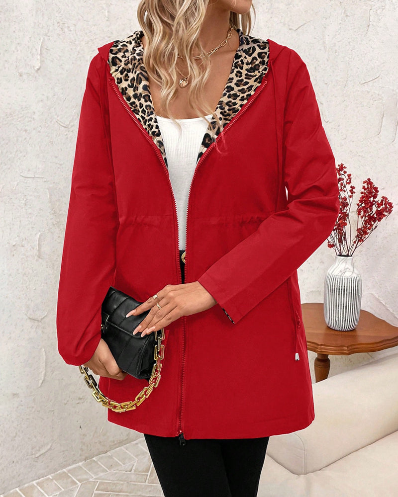 Dilnoza | Leopard Print Casual Coat